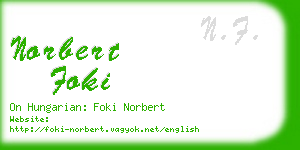 norbert foki business card